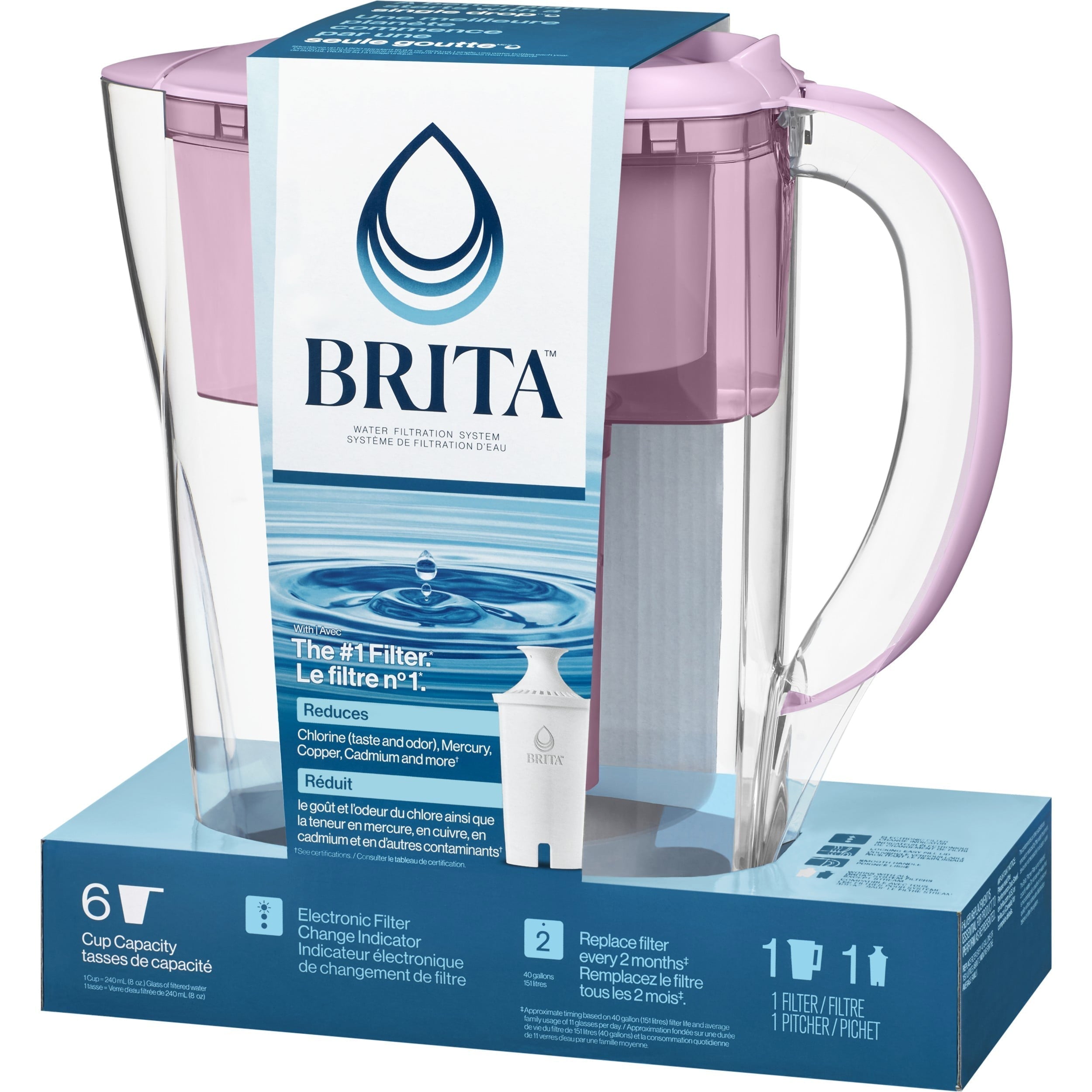 Brita Small 6 Cup Space Saver Water Filter Pitcher with 1 Standard Filter, Space Saver, Lilac , Purple - Brita - Nimbus Distributors - wholesale and distributors in United States Brita Small 6 Cup Space Saver Water Filter Pitcher with 1 Standard Filter, Space Saver, Lilac , Purple - Brita - Nimbus Distributors - wholesale and distributors in United States